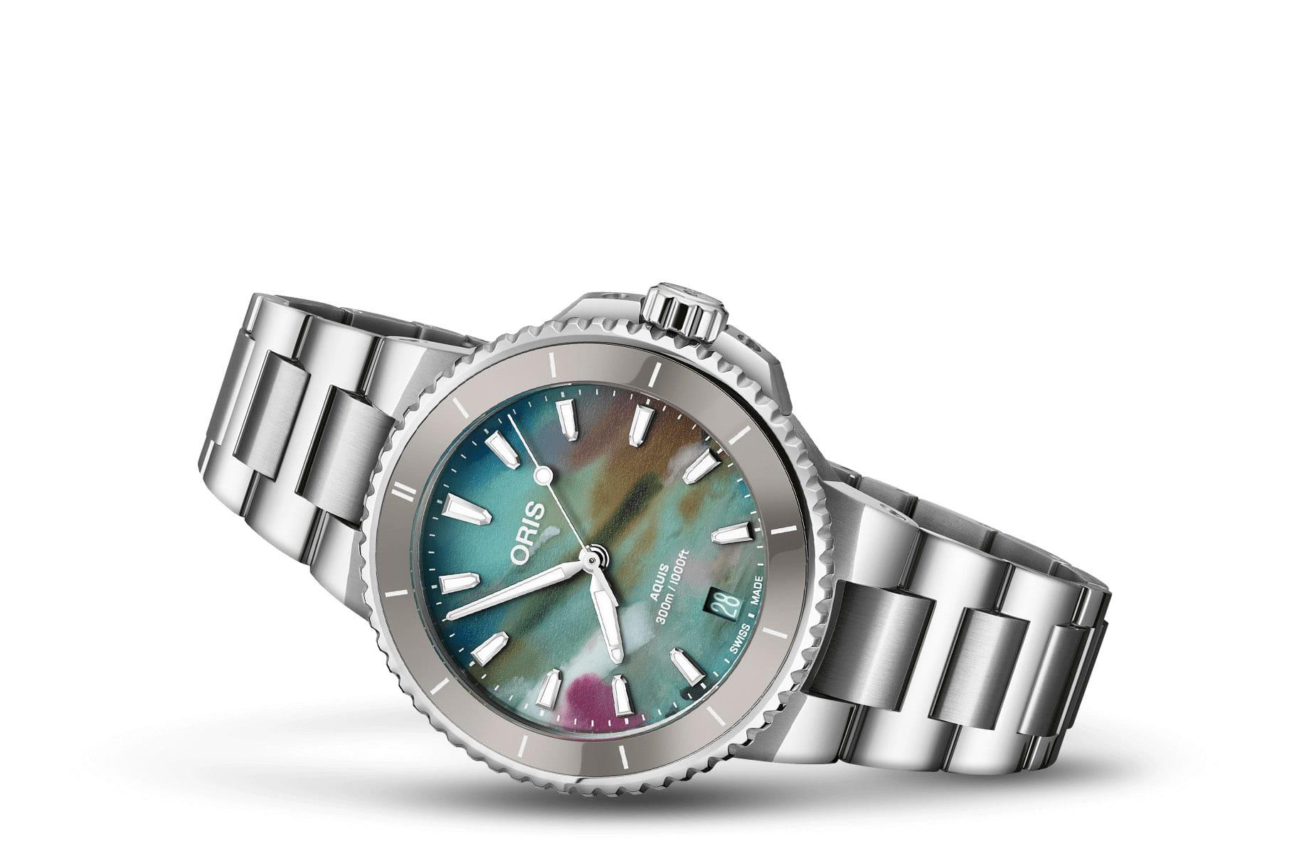 Oris Oris Aquis Date Upcycle 01 733 7792 4150-07 8 19 05P , наручные мужские часы фото под углом